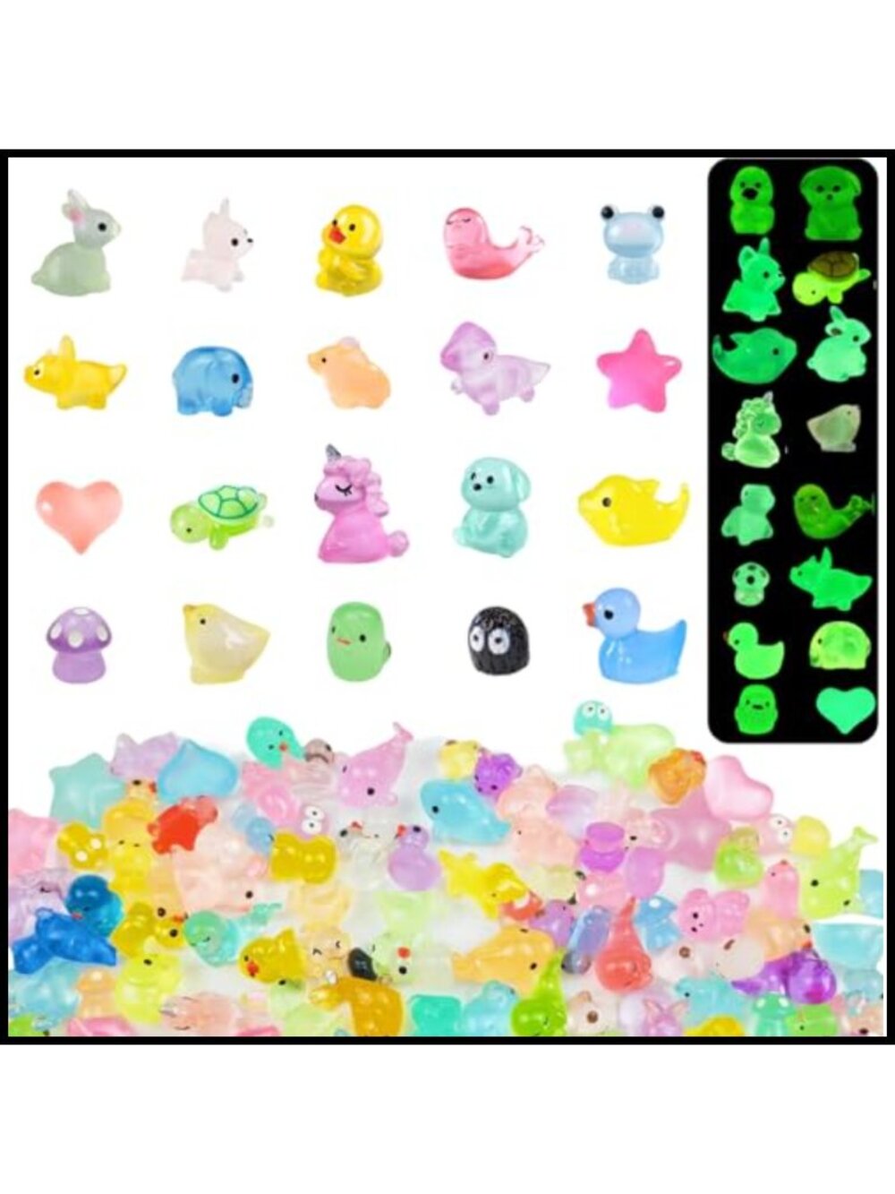 120 Luminous Mini Resin Animal Figurines 20 Types Glow in Dark Dollhouse Decor